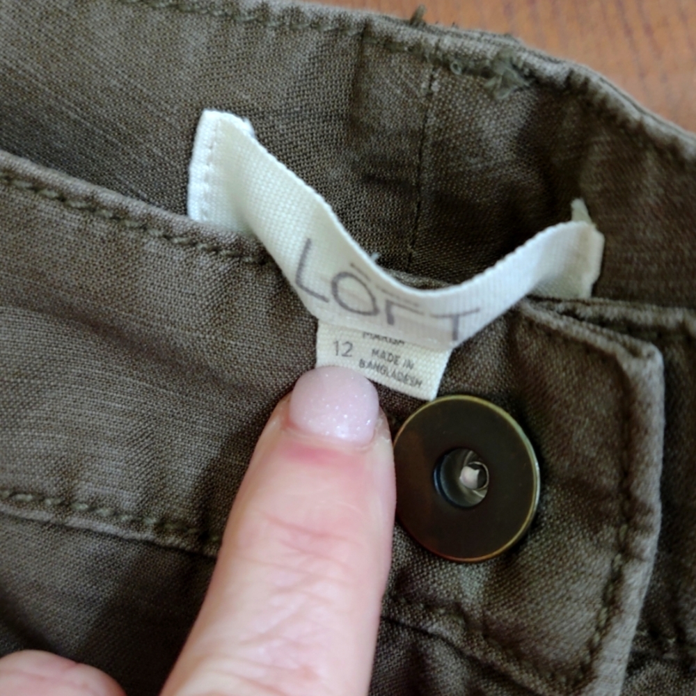 Loft cargo pants (2 pairs steel blue and green khaki)